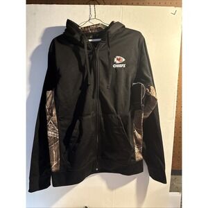 NFL Team Apparel Dunbrooke Black & Real Tree Camo Full Zip Hoodie Unisex Size SM